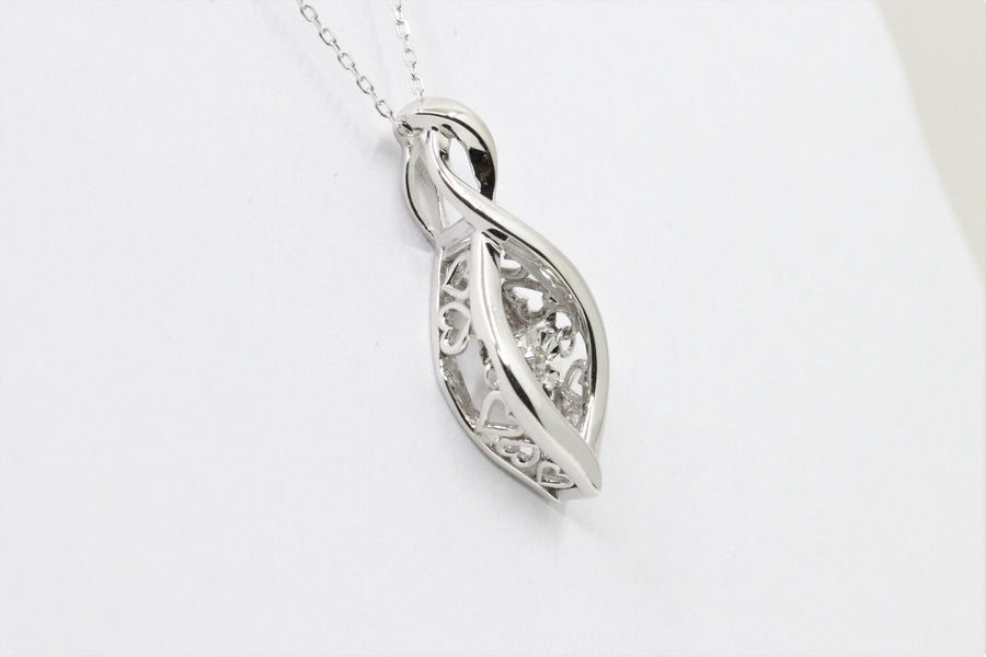 Diamond Moving Twinkle Infinity Pendant in 10k White Gold